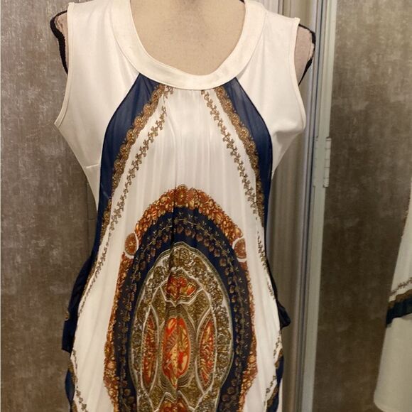 Phardi Sleeveless White  scarf Dress, M - Picture 2 of 11